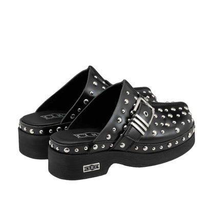 CULT Sabot Clog Muse 4743 in Pelle Nera con Borchie