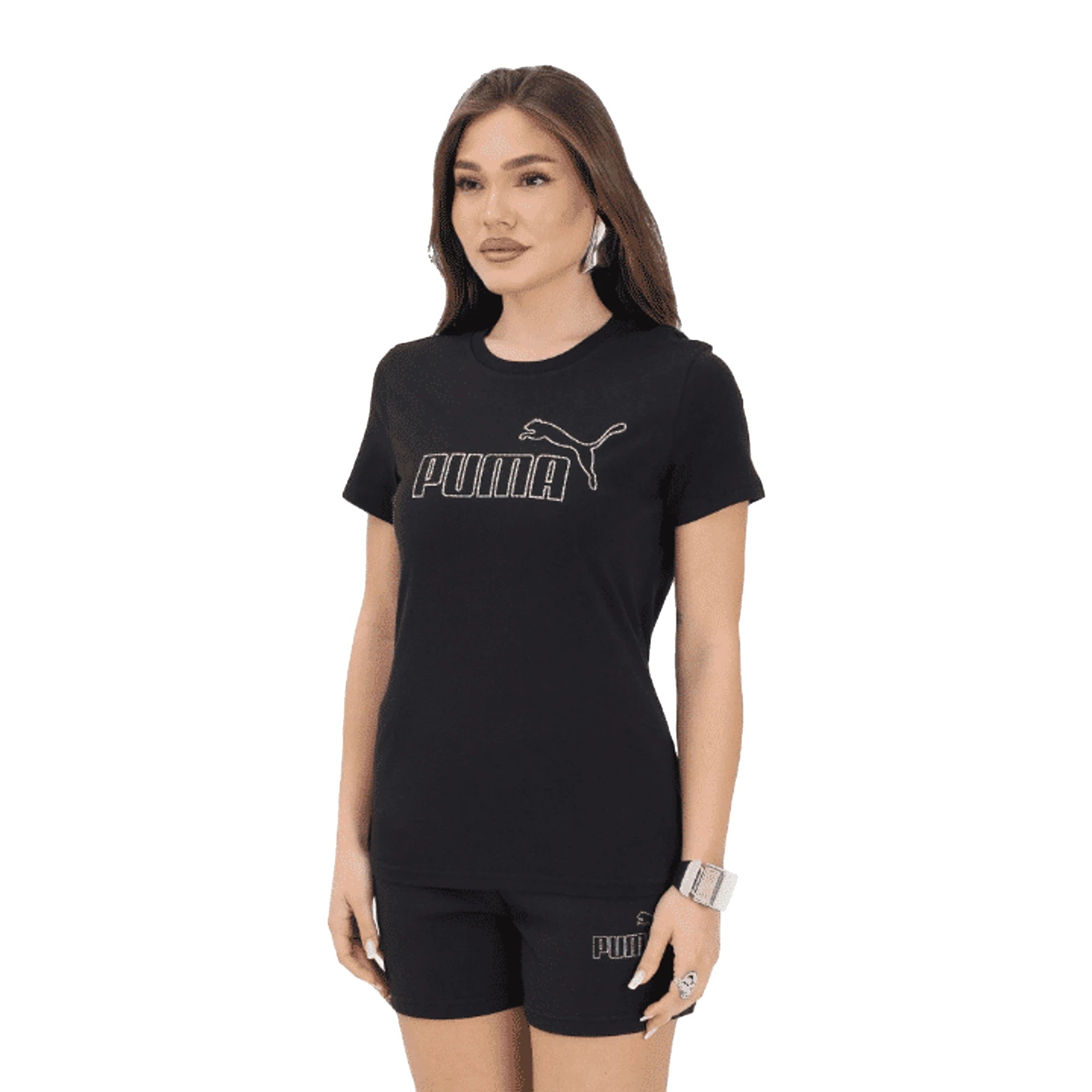 PUMA T-shirt Donna ESS Strass Nera