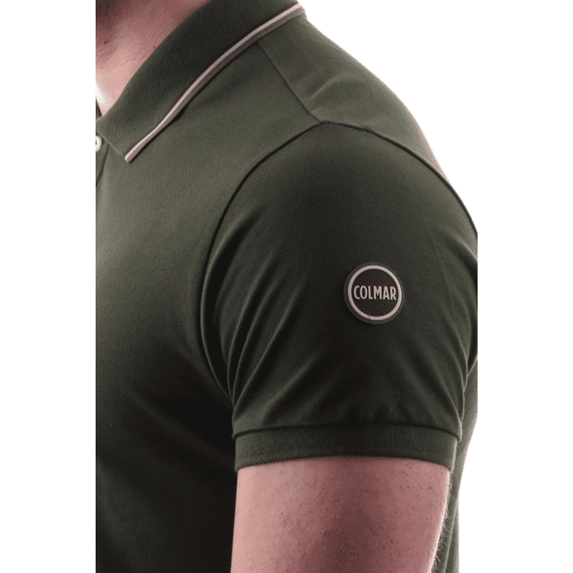 COLMAR Polo in Piqué di Cotone Verde da Uomo