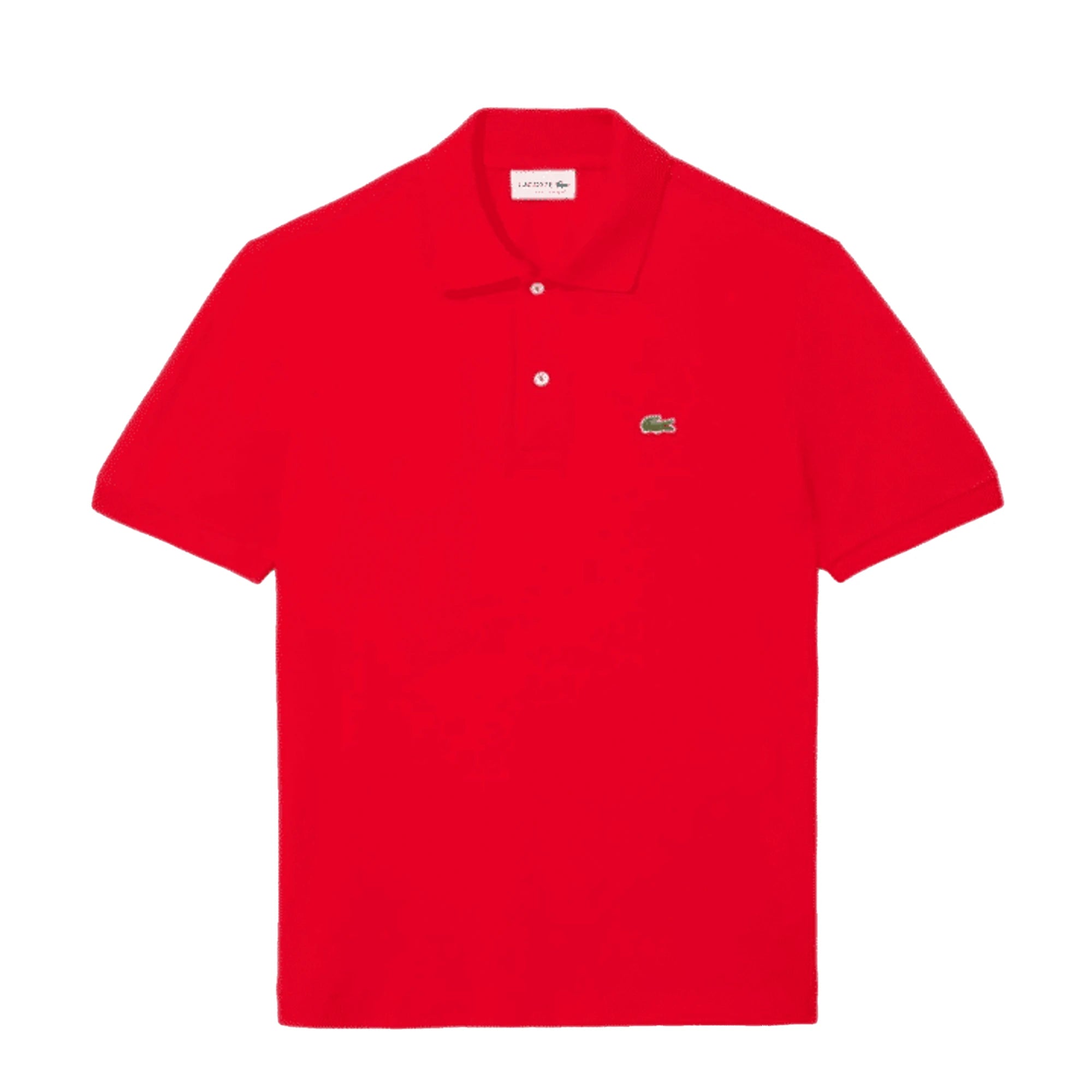 LACOSTE Polo Piqué da Uomo in Rosso con logo ricamato