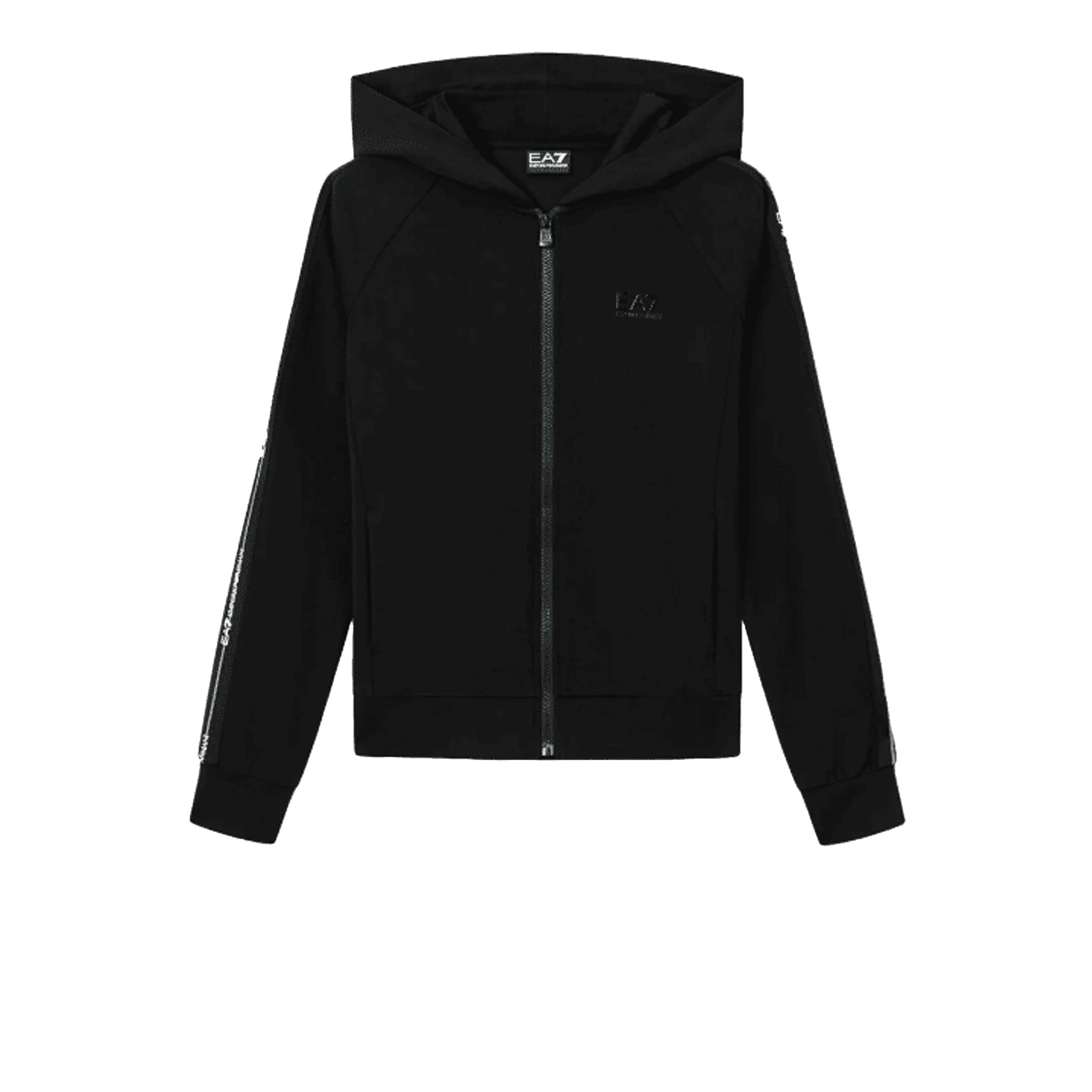 EMPORIO ARMANI EA7 Felpa con Cappuccio Zip Donna Nero