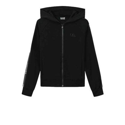 EMPORIO ARMANI EA7 Felpa con Cappuccio Zip Donna Nero