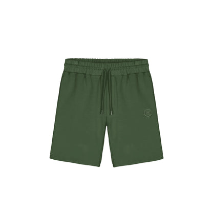 COLMAR Bermuda in Felpa Verde da Uomo con Logo Ricamato