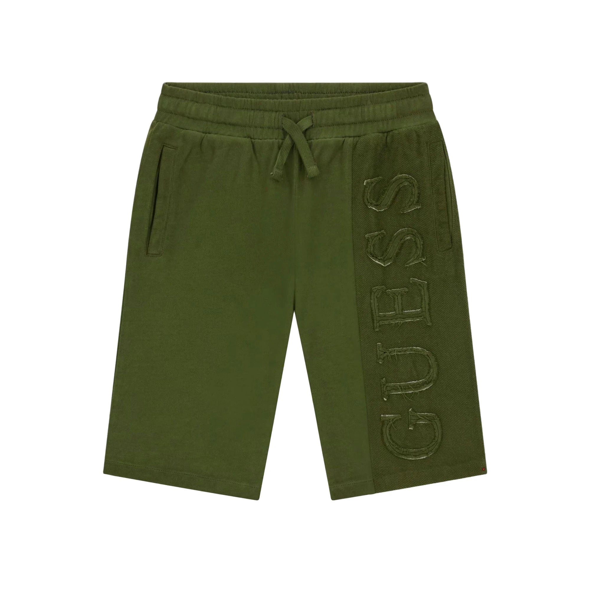 GUESS Shorts in Cotone Verde con Logo Laterale da Bambino