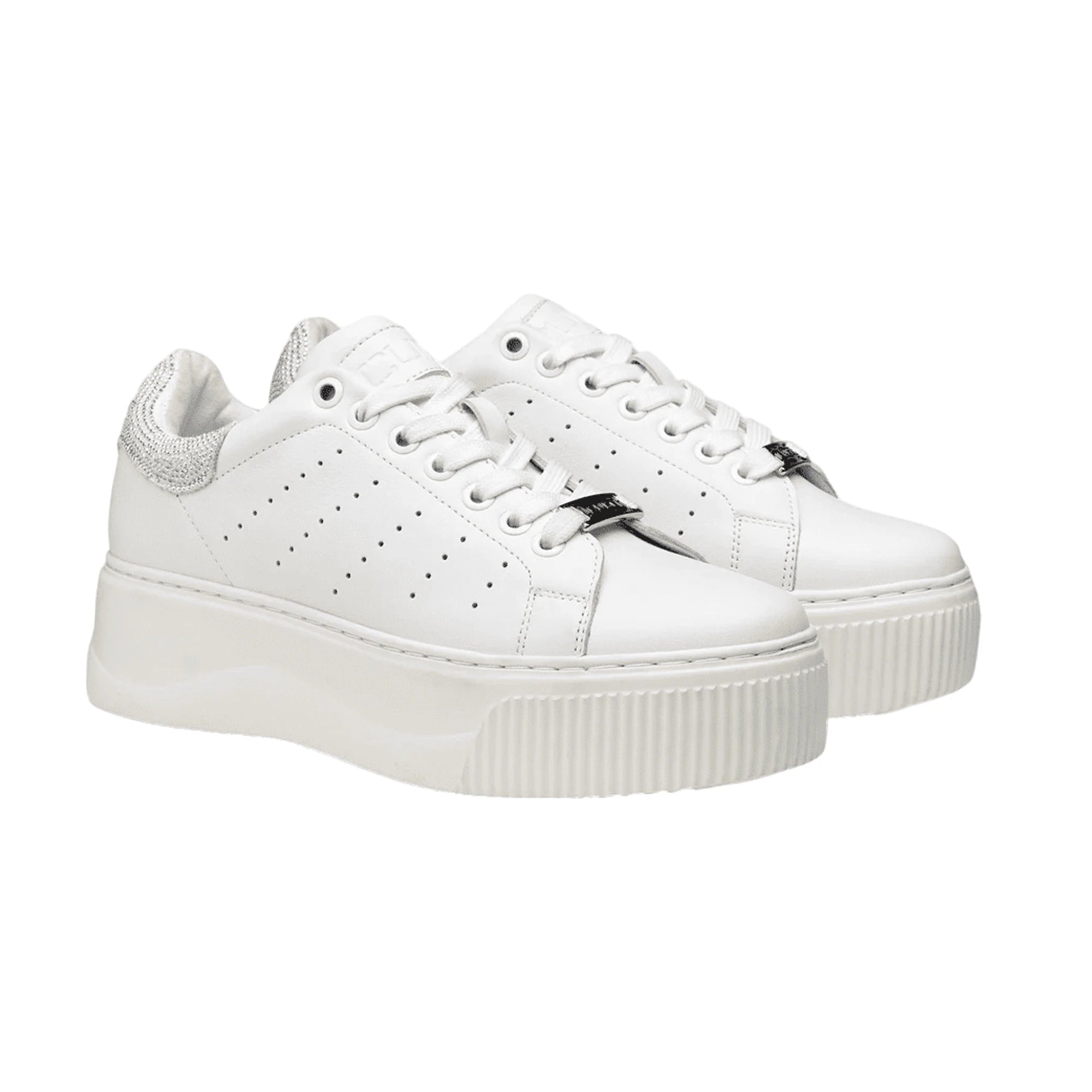 CULT Sneakers Donna Perry Glitter Pelle Bianche