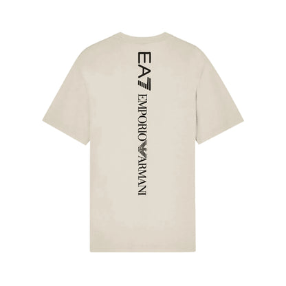 EMPORIO ARMANI T-shirt Uomo Cotone Beige Logo EA7