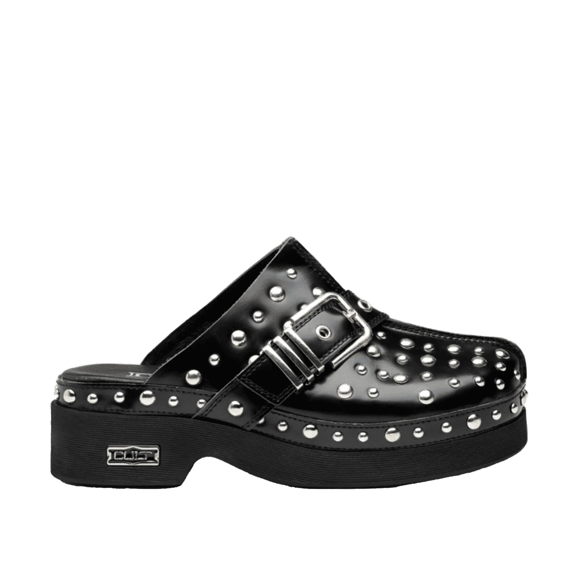 CULT Sabot Clog Muse 4743 in Pelle Nera con Borchie