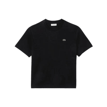 LACOSTE T-shirt a Girocollo Nera da Donna
