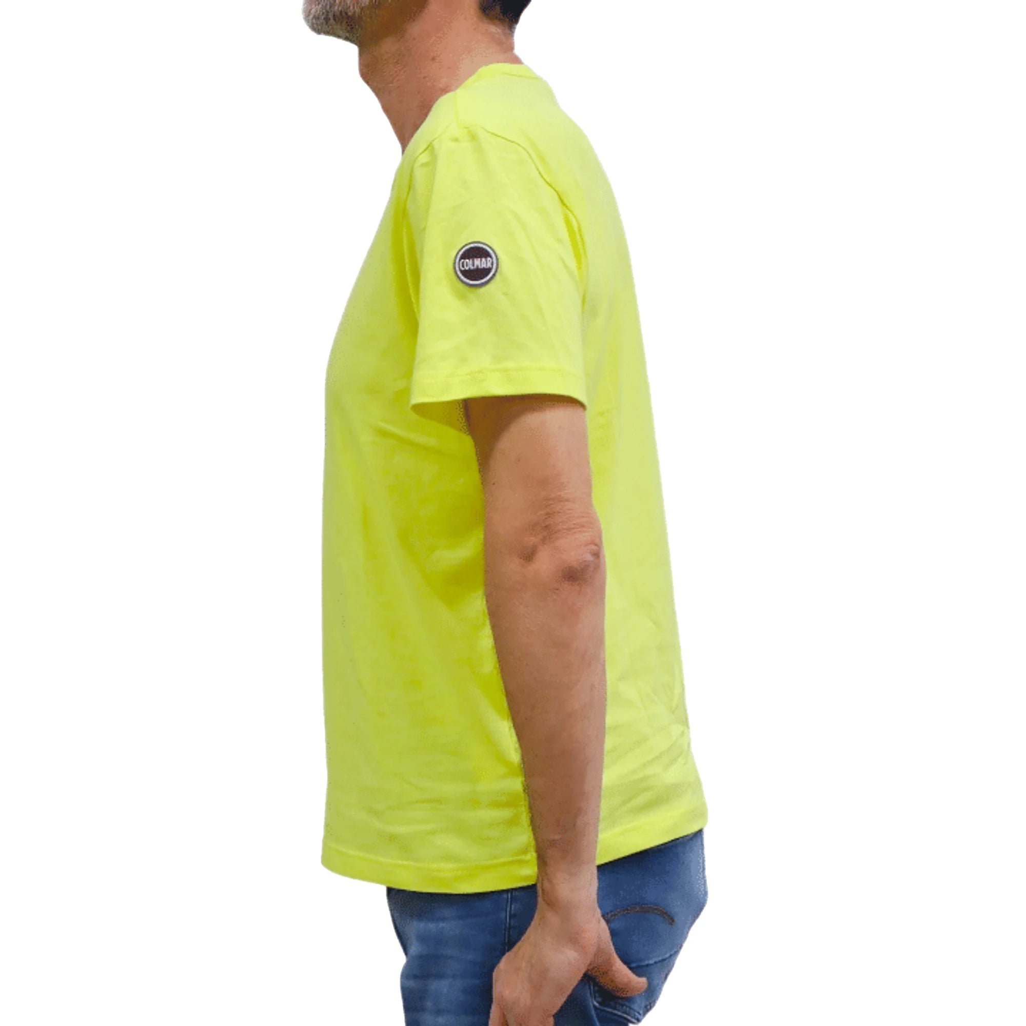 COLMAR T-shirt da Uomo in Cotone Gialla a Girocollo e Maniche Corte