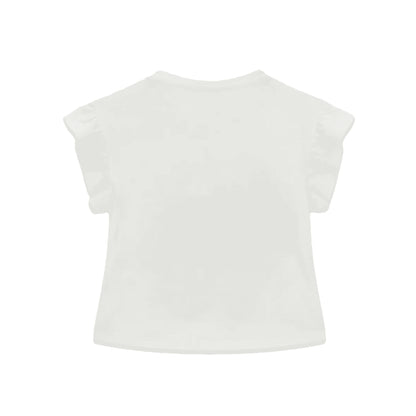 GUESS T-shirt Bianca da Bambina con Scritta Glitterata