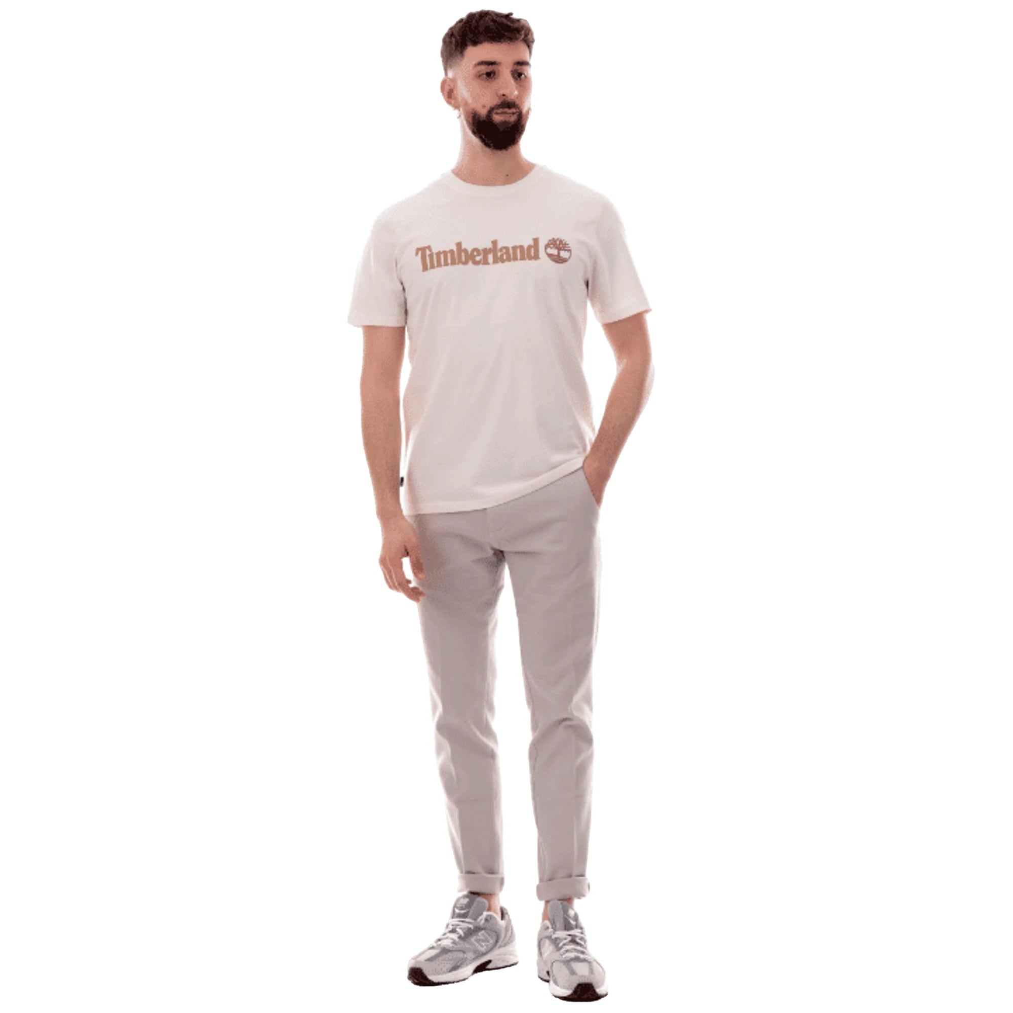 Timberland Maglia Uomo Kennebec River Bianca Maxi Stampa