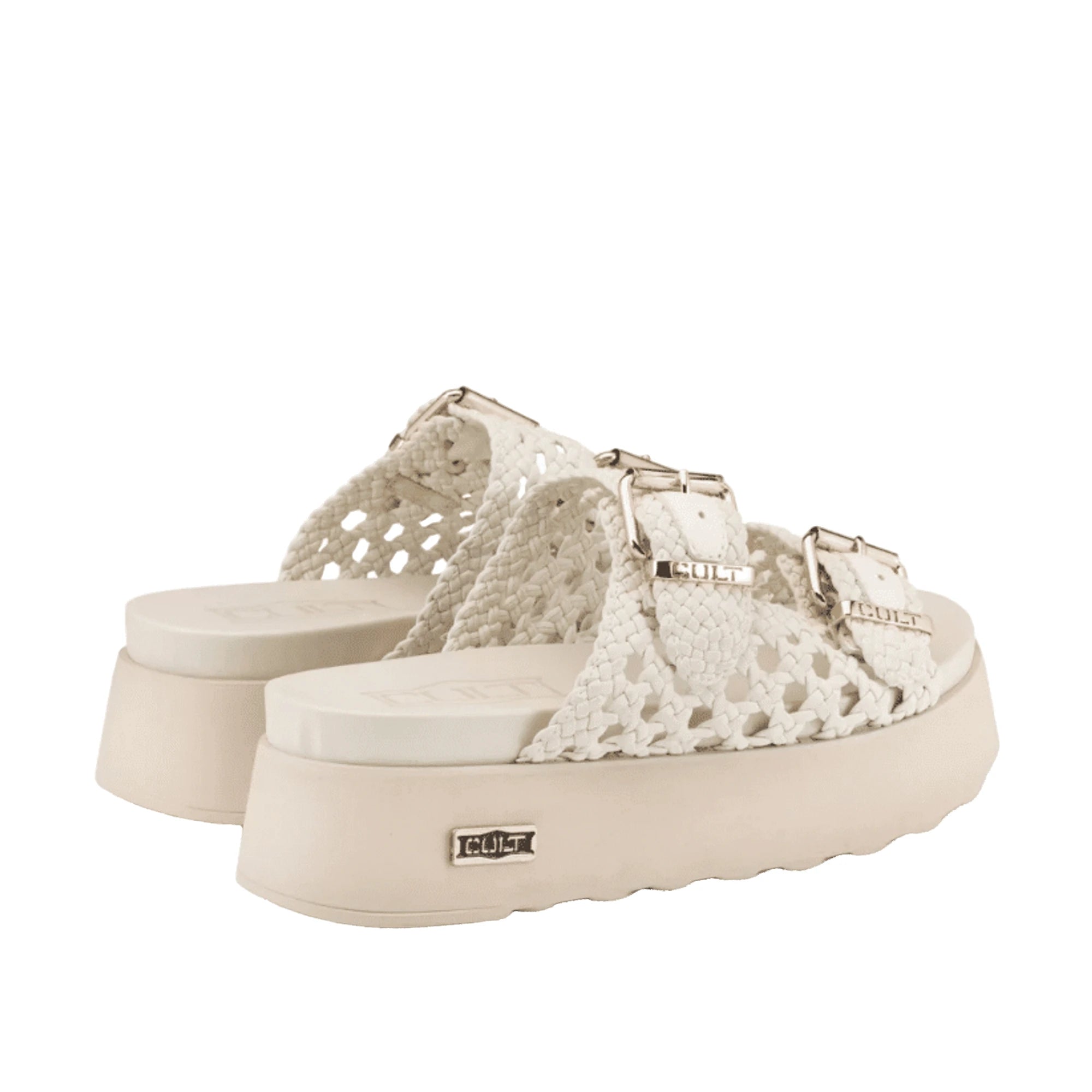 CULT Sandali Janis 4740 in Pelle Bianca Platform