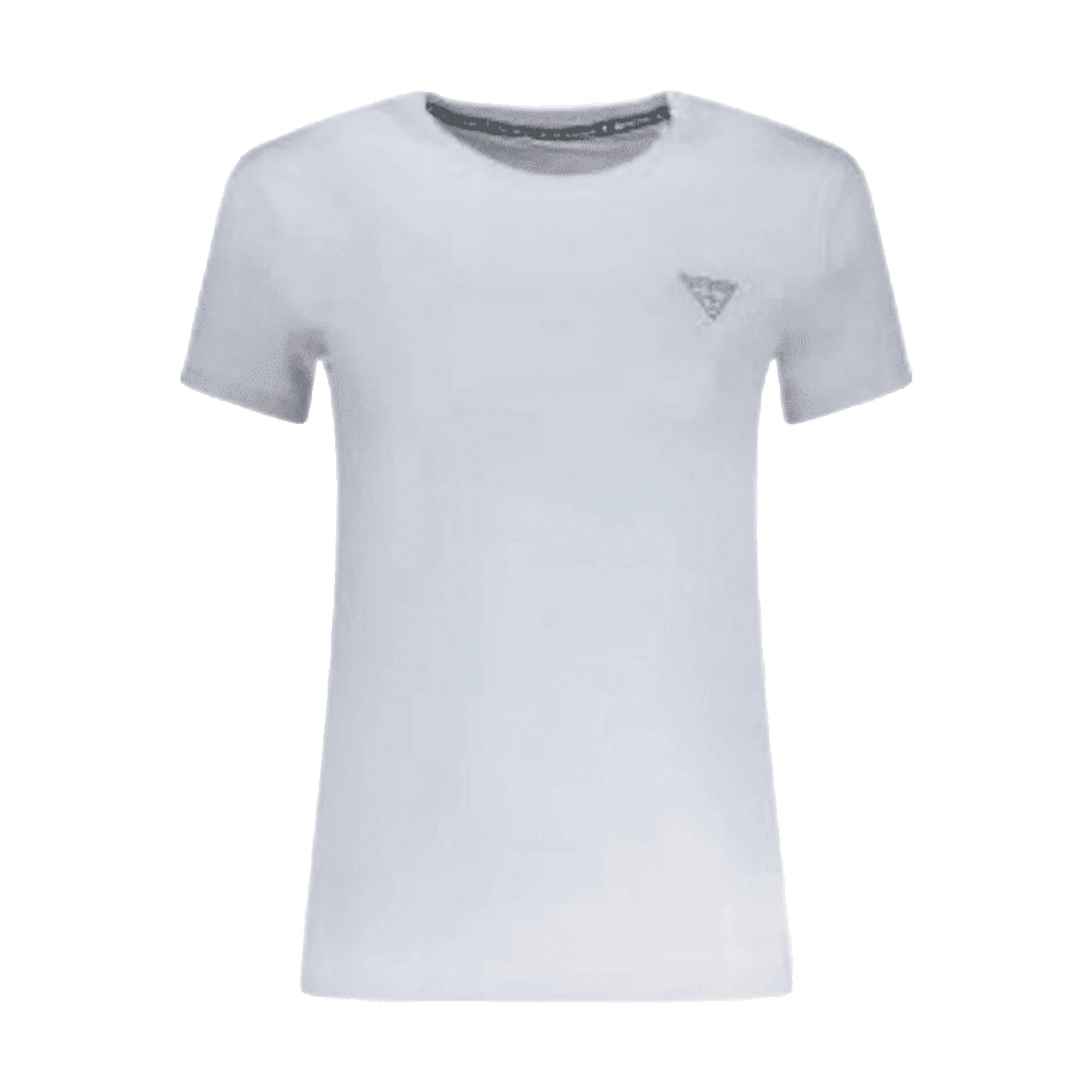 GUESS T-shirt Mini Triangle Tee Bianca in Cotone da Donna