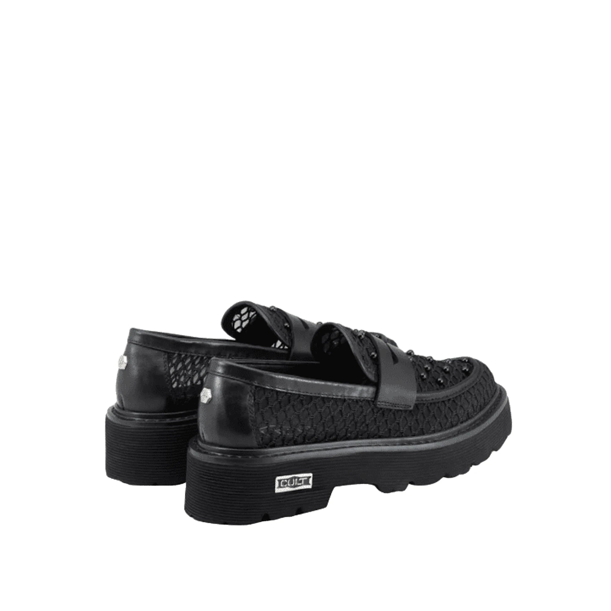 Cult Mocassino Slash 4695 Nero Pelle Mesh Borchie