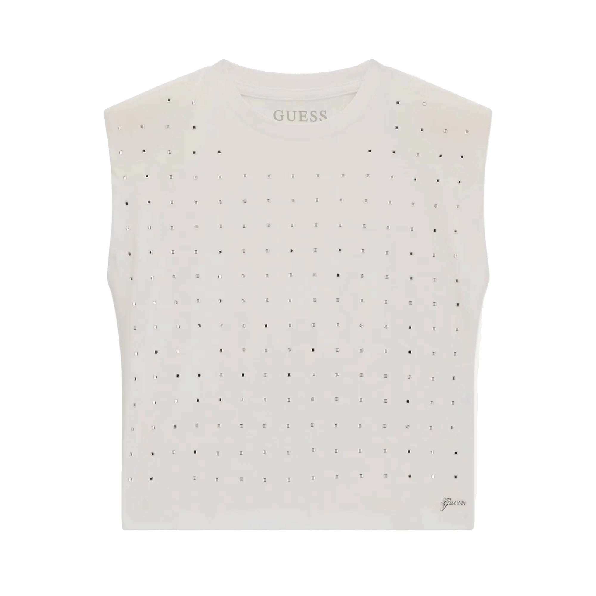 GUESS Top Bambina con Strass in Cotone