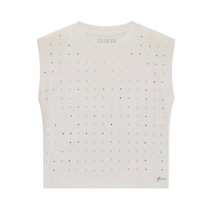 GUESS Top Bambina con Strass in Cotone