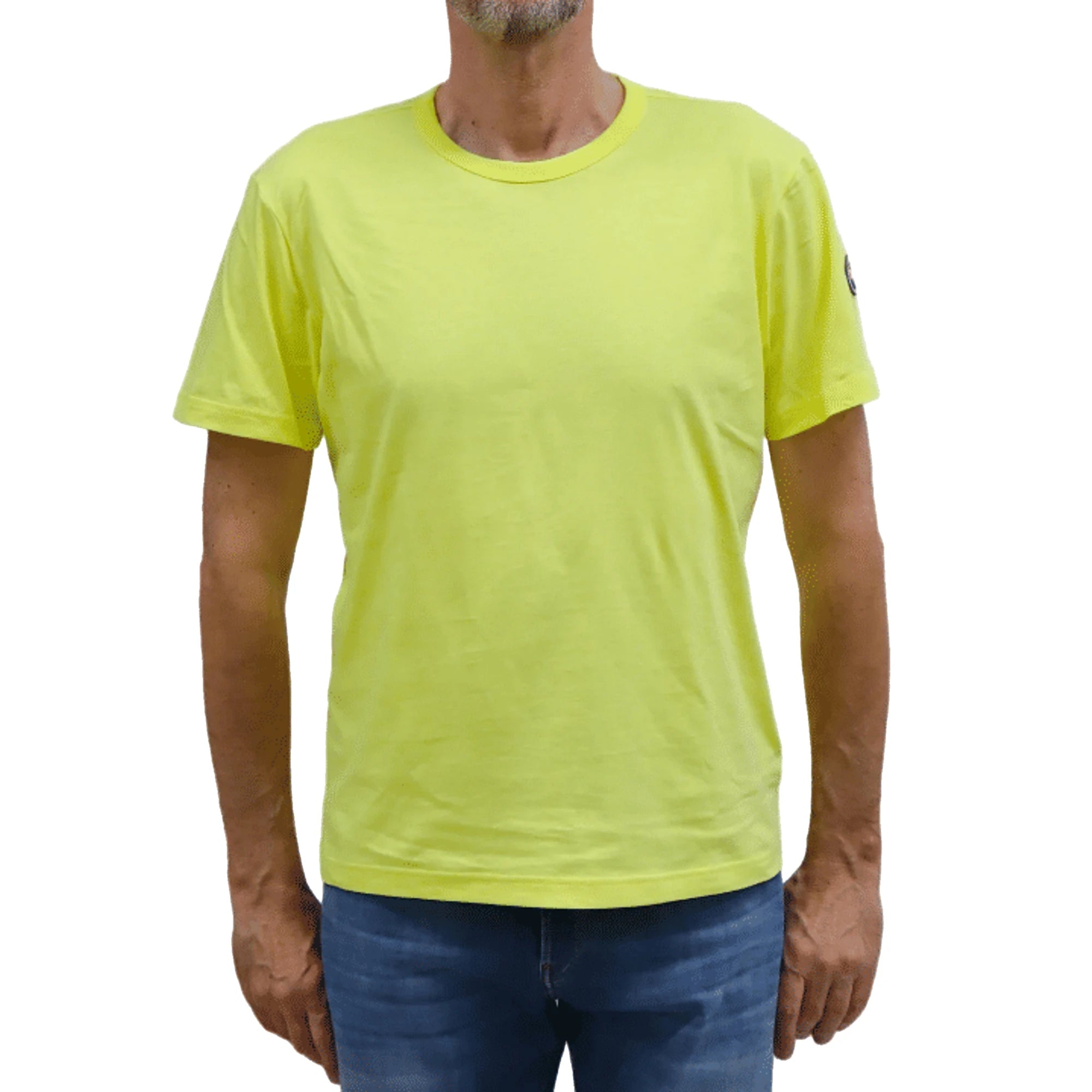 COLMAR T-shirt da Uomo in Cotone Gialla a Girocollo e Maniche Corte