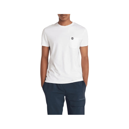 TIMBERLAND T-Shirt Uomo Slim Fit Cotone Biologico Bianco