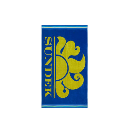 SUNDEK Telo Mare Classic Bluette con Logo Jacquard