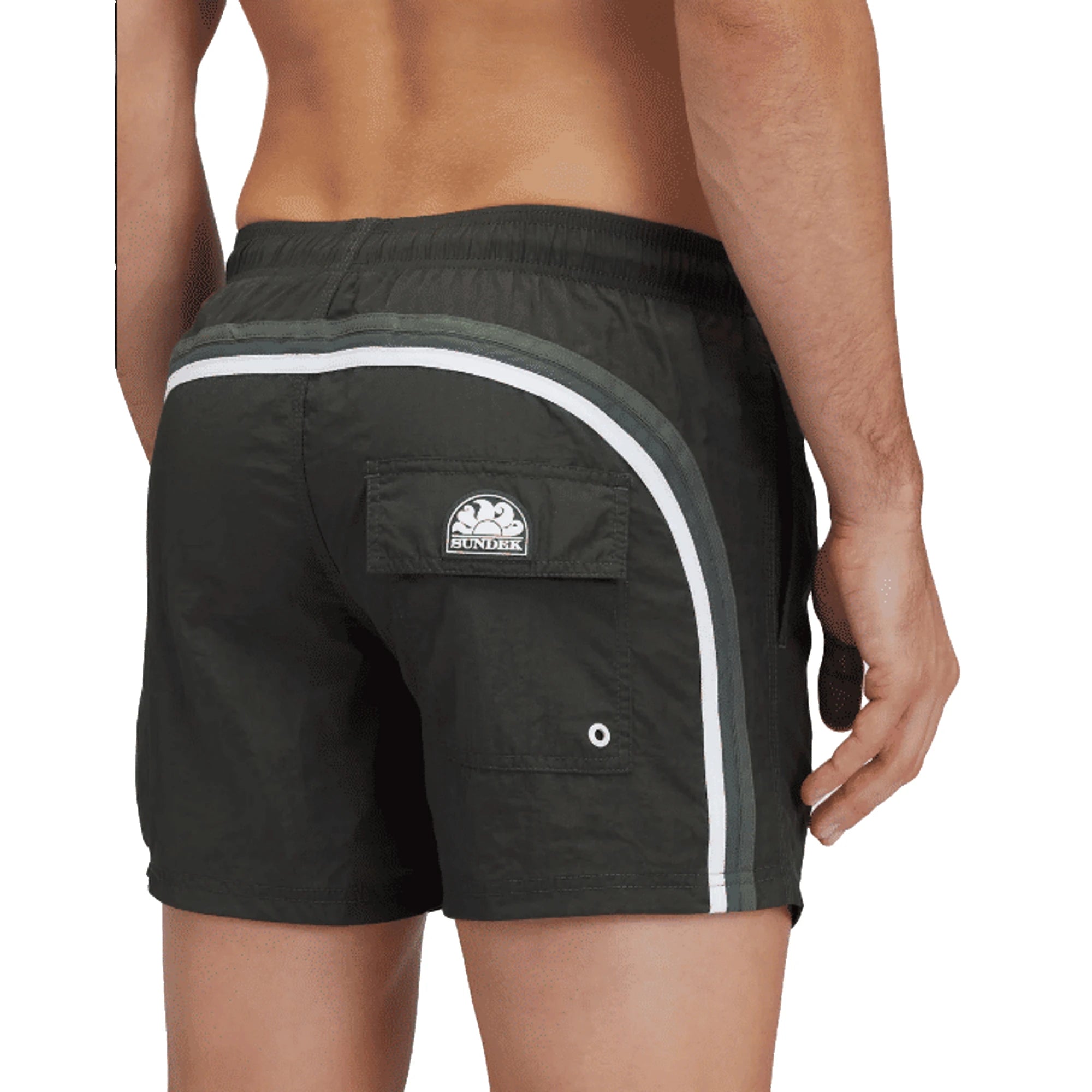 SUNDEK Costume Uomo Corto Vita Elasticata Crinkled