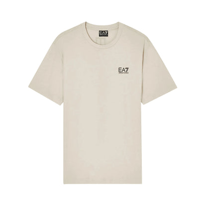 EMPORIO ARMANI T-shirt Uomo Cotone Beige Logo EA7