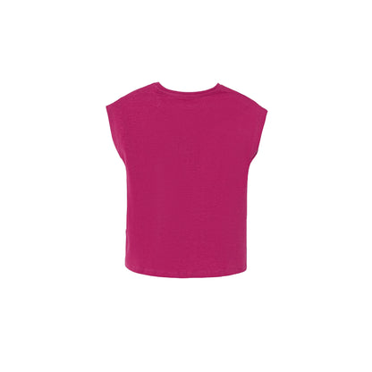 GUESS T-shirt in Cotone Rosa da Bambina con Stampa Glitter