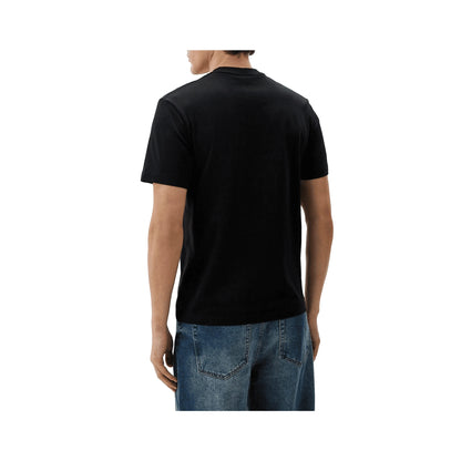 LACOSTE T-shirt a Girocollo da Uomo Nera con Taschino 