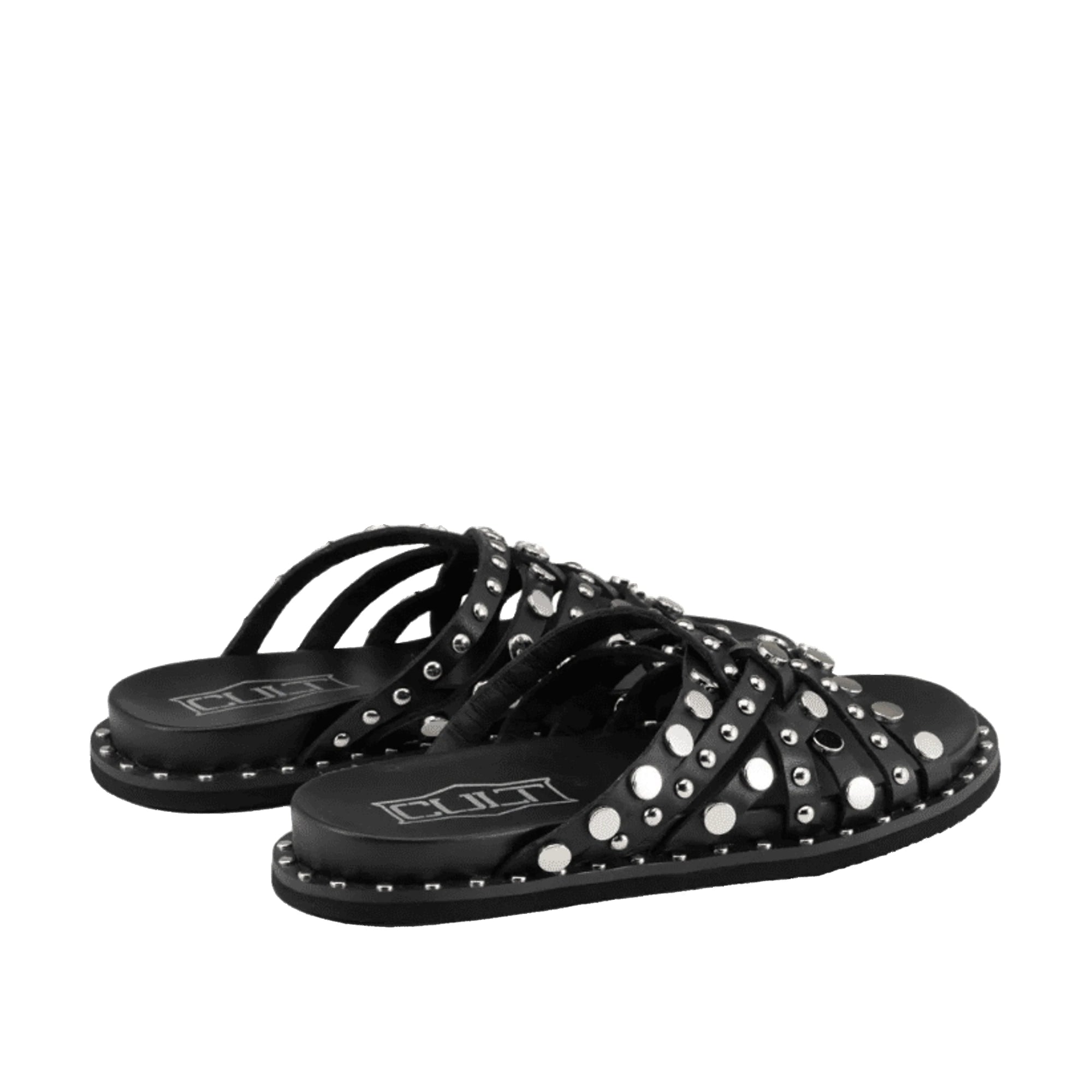 CULT Sandali Roshelle in Pelle Nera con Borchie