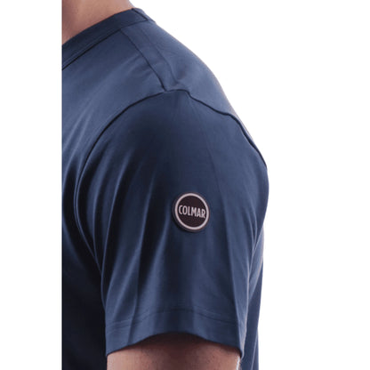 COLMAR T-shirt a Girocollo in Cotone Blu da Uomo