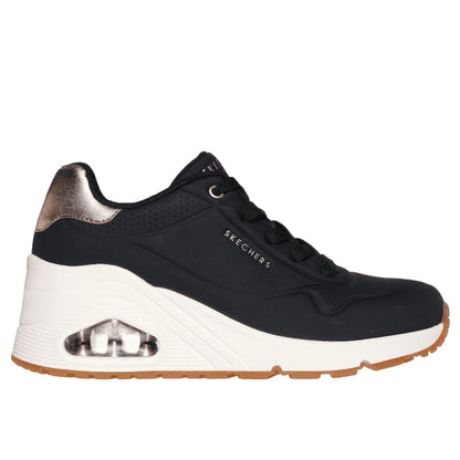 SKECHERS Uno Wedge HI Steps Sneakers Nere con Zeppa da Donna