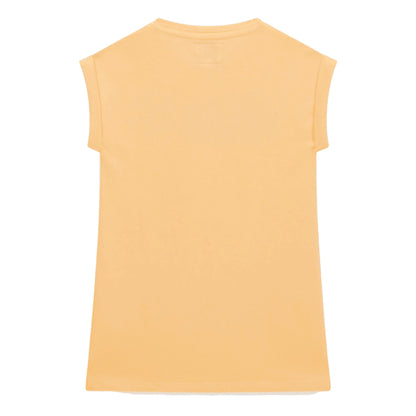 GUESS Vestito da Bambina in Cotone Arancione Con Logo Paillettes 
