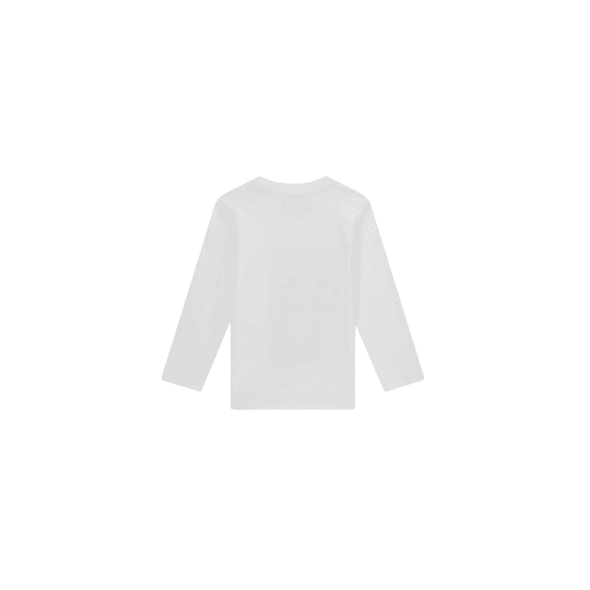 GUESS T-Shirt Maniche Lunghe Bianca Maxi Logo Verticale