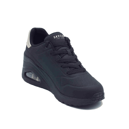 SKECHERS Uno Wedge Hi Steps Nere da Donna in Ecopelle