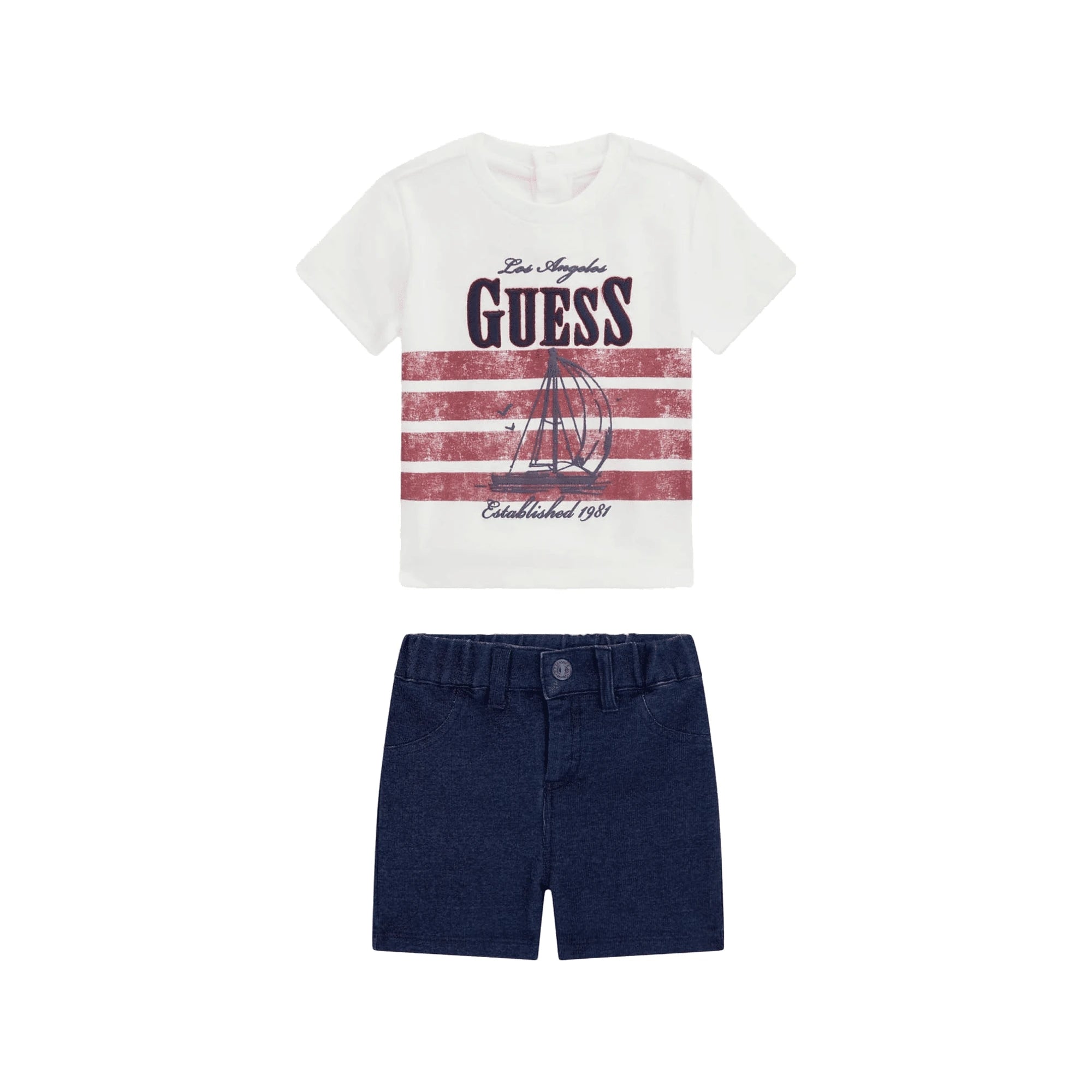 GUESS Set Shorts e T-shirt in Cotone da Bambino