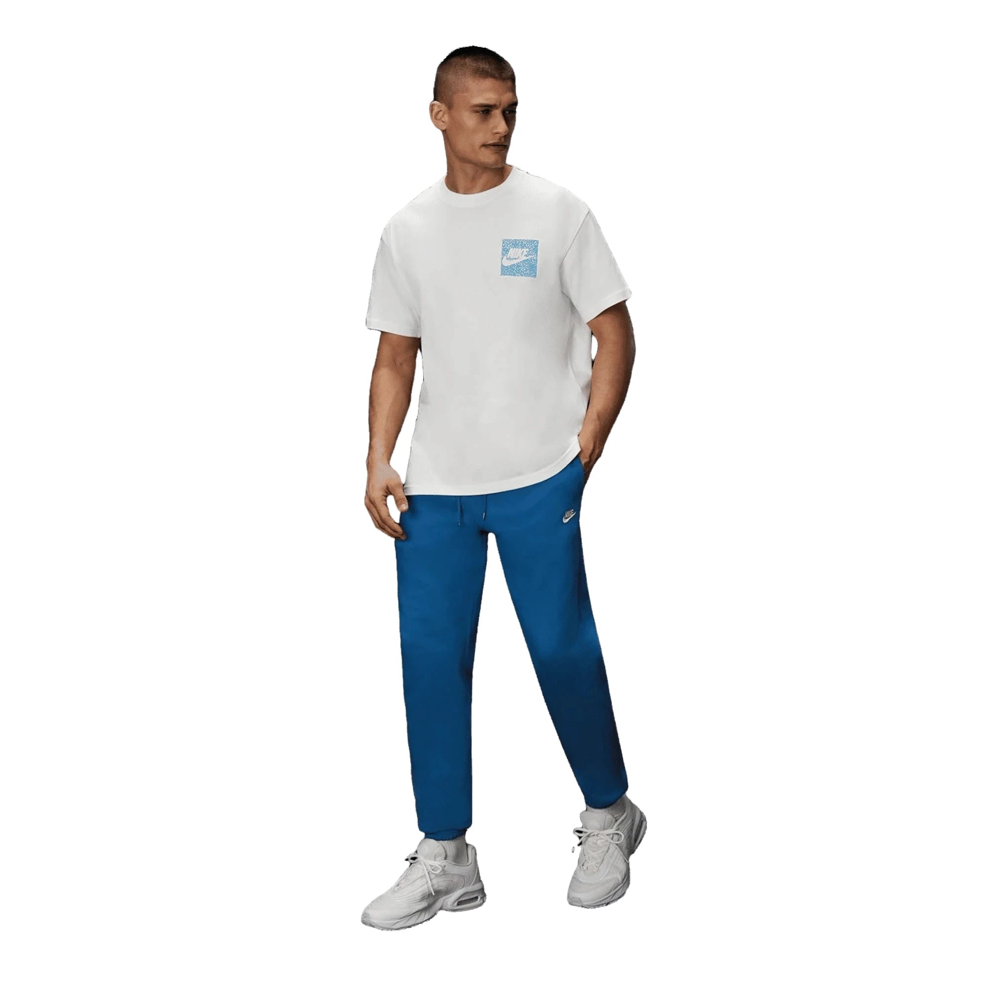 NIKE Pantaloni Uomo Pile Spazzolato Club con Risvolto