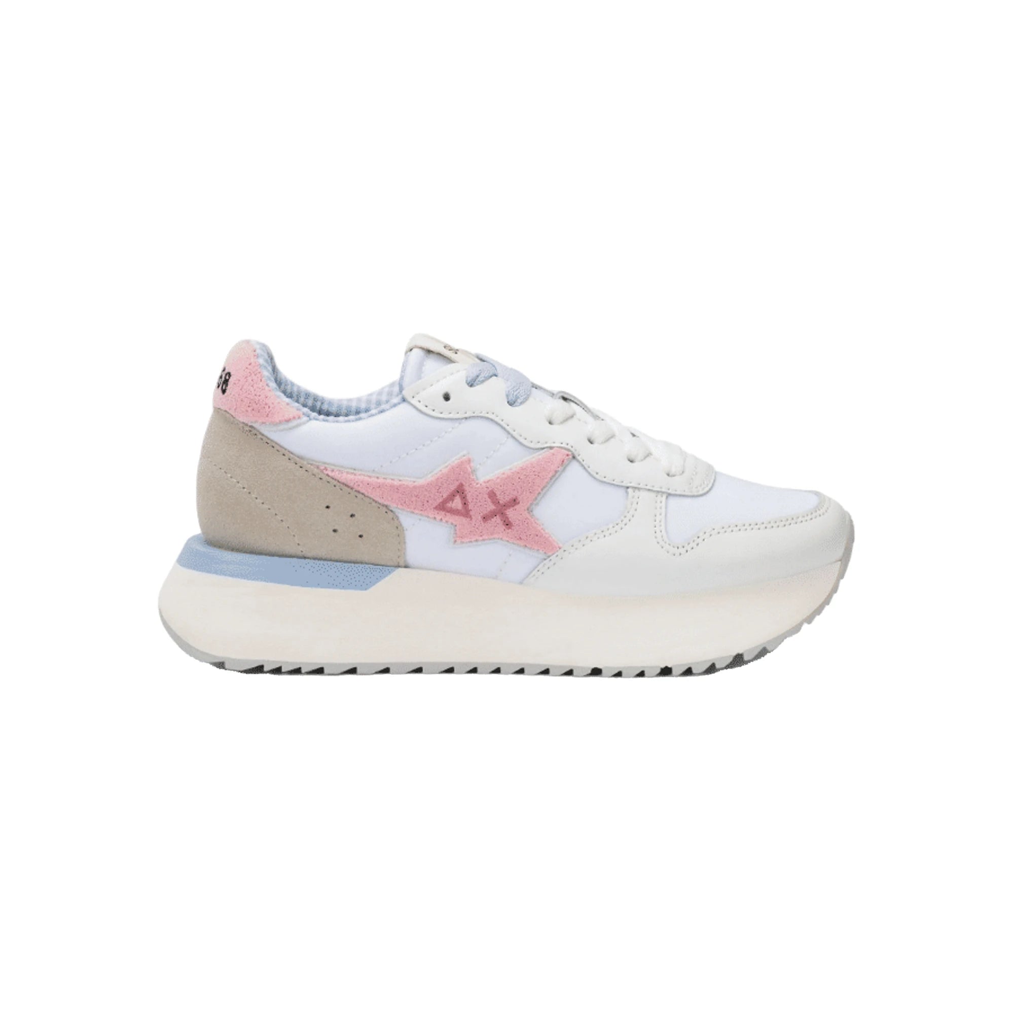 SUN68 Sneakers Donna Stargirl Spongee Logo Bianco Rosa