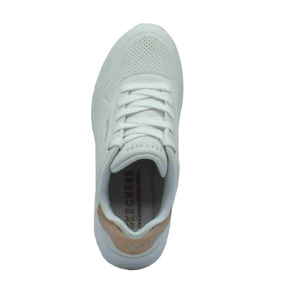 SKECHERS Uno Wedge Hi Steps Bianche da Donna in Ecopelle