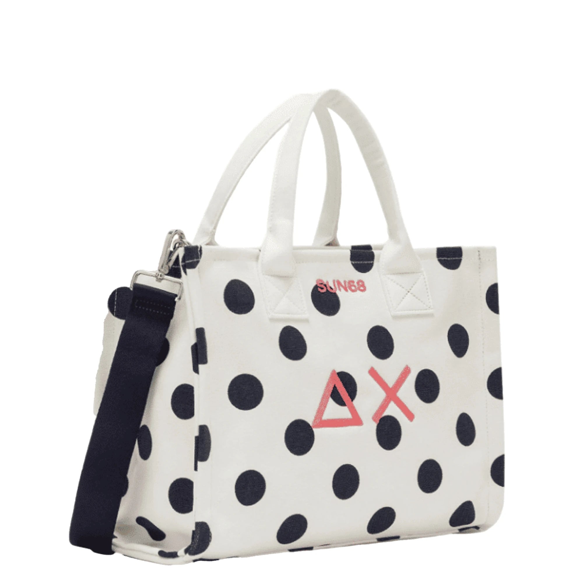 SUN68 Borsa Cali Bianco Panna/Navy Blue Donna