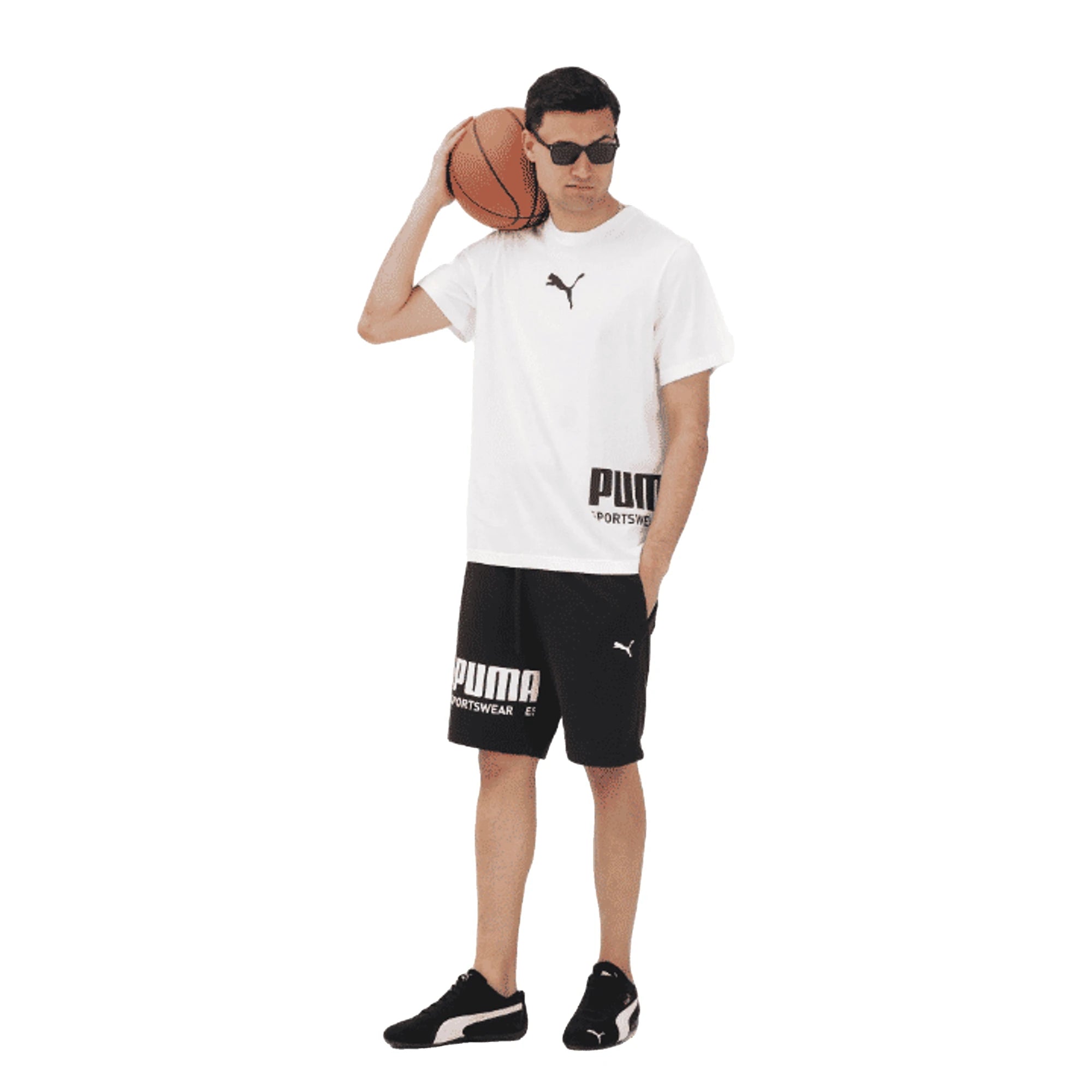 PUMA Maglietta Sport Graphic Uomo Bianca Relaxed Fit