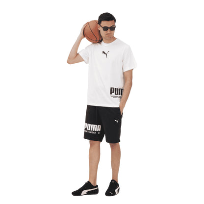 PUMA Maglietta Sport Graphic Uomo Bianca Relaxed Fit