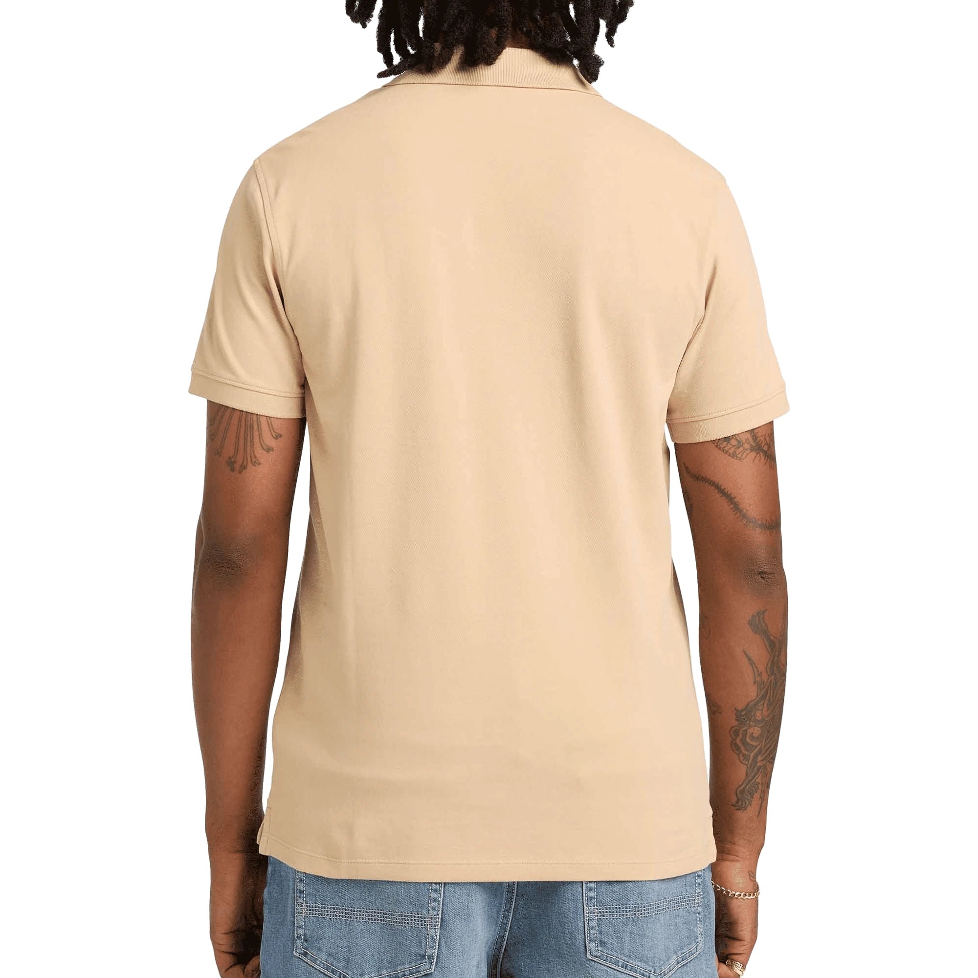 Polo Timberland uomo beige in cotone, comfort casual