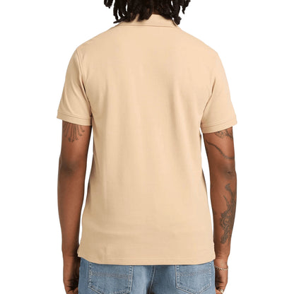 Polo Timberland uomo beige in cotone, comfort casual