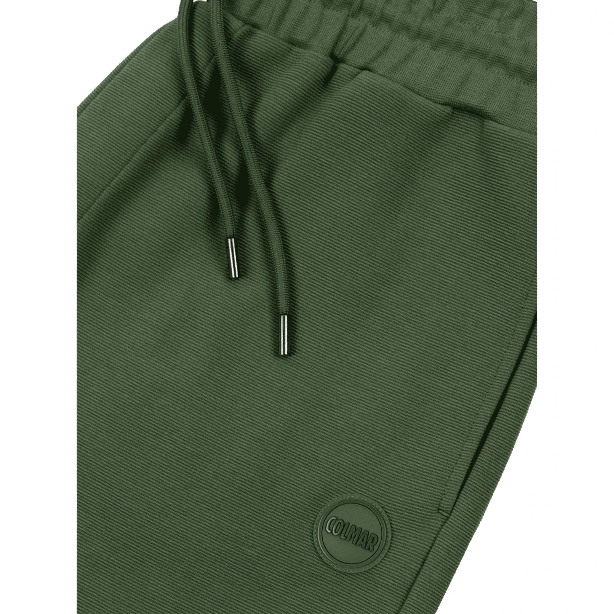 COLMAR Bermuda in Felpa Verde da Uomo con Logo Ricamato