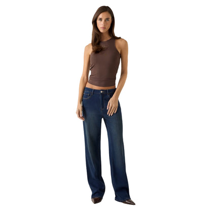 GUESS Canotta da Donna in Marrone con Logo Strass