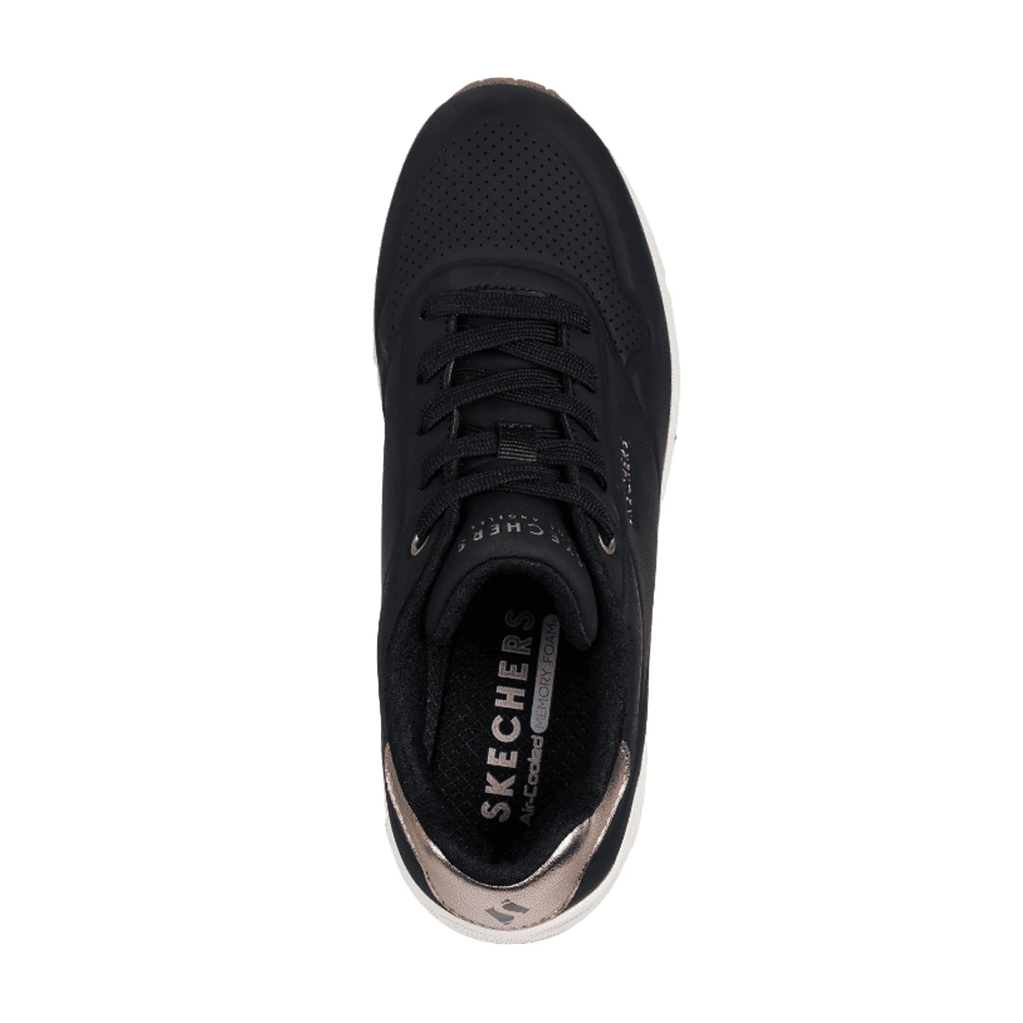 SKECHERS Uno Wedge HI Steps Sneakers Nere con Zeppa da Donna