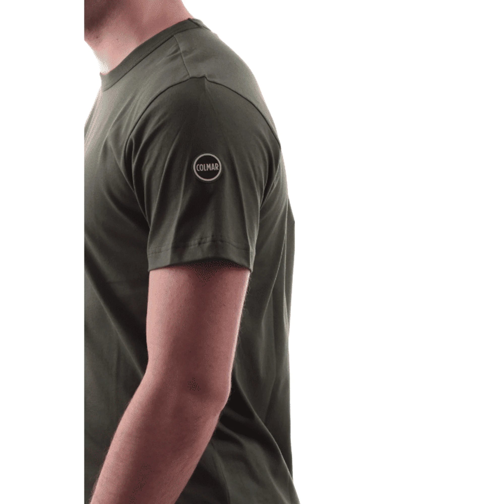 COLMAR T-shirt Girocollo da Uomo di Cotone Verde