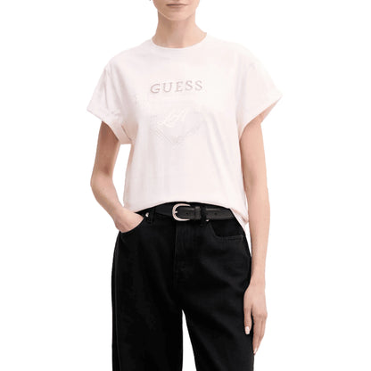 GUESS T-shirt LA STARS TEE da Donna in Rosa