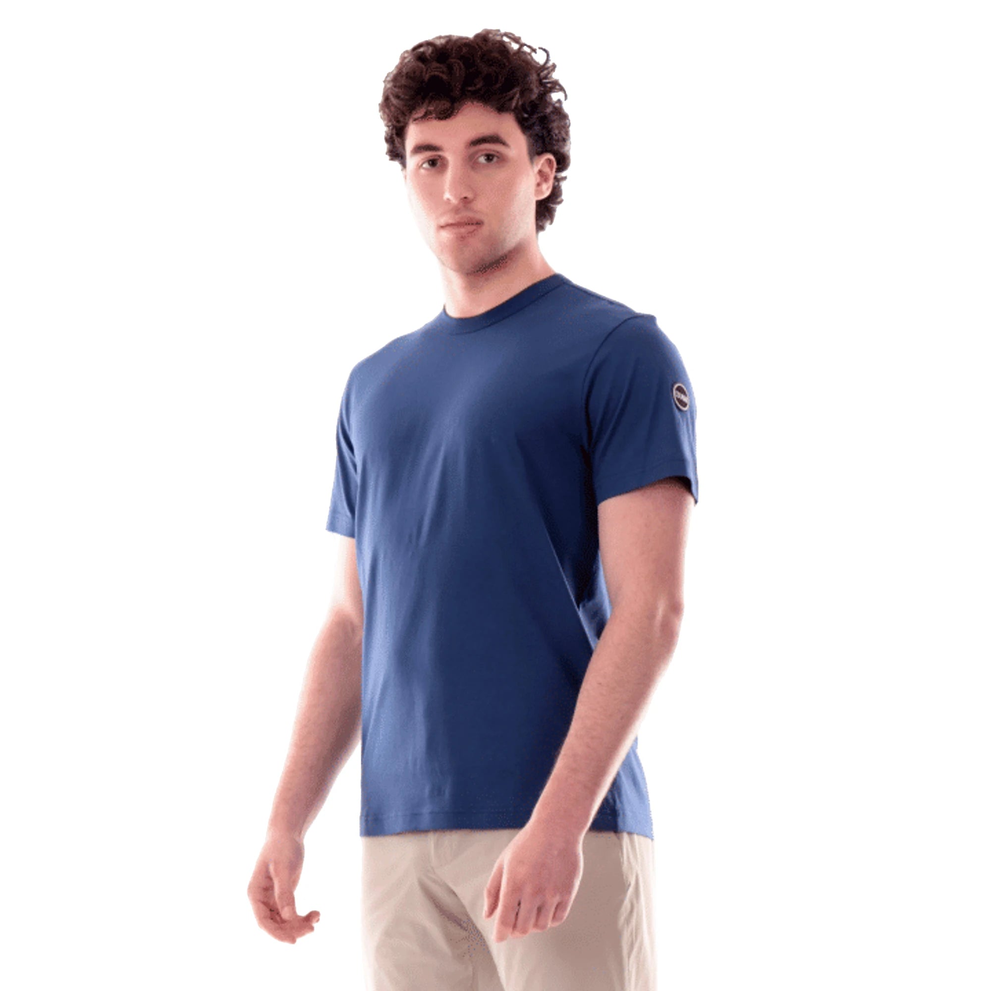 COLMAR T-shirt a Girocollo in Cotone Blu da Uomo