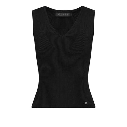 GUESS Canotta a costine con Scollo a V da Donna 