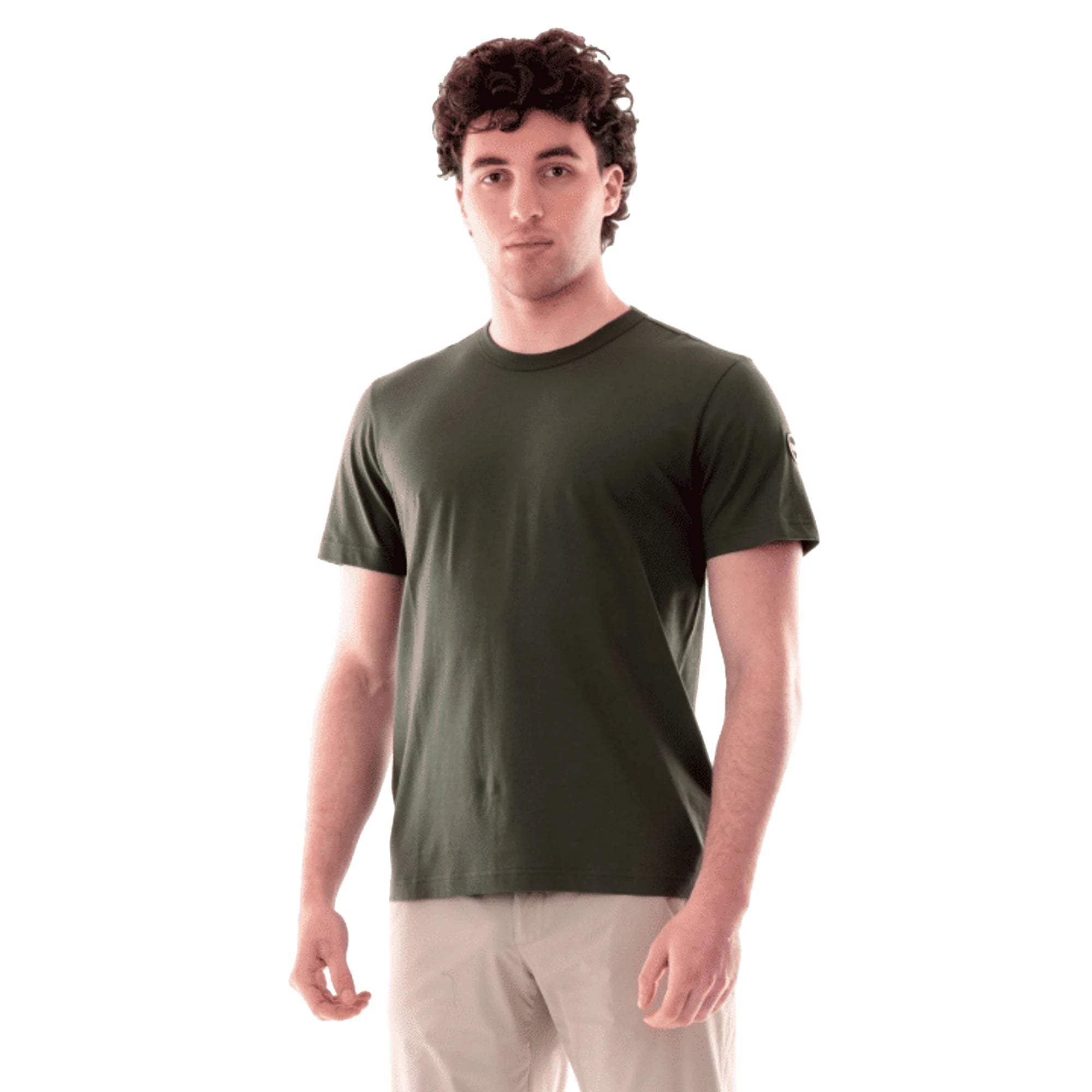COLMAR T-shirt Girocollo da Uomo di Cotone Verde